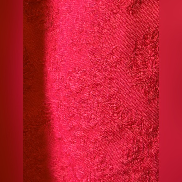 Talbots, petite sz, Red jacquard pants - Picture 3 of 7